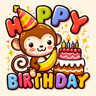 Happy Birthday birthday happy kids monkey