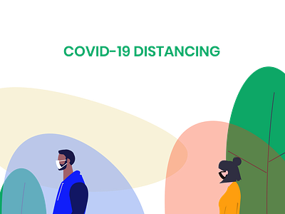 COVID-19 DISTANCING Mobile App app illustration ui design