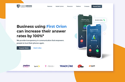 FirstOrion- Homepage branding graphic design logo ui