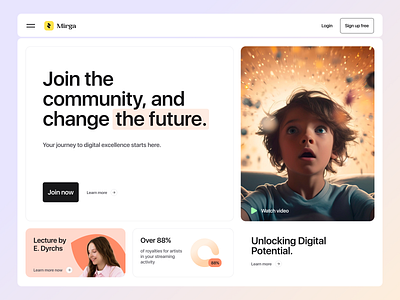 Mirga — hero landing page design dilemma club gradient hero hero concept jakubowski landing landing page marketing mateusz jakubowski ui ui design ui trends ux web web design web designer webdesign webflow