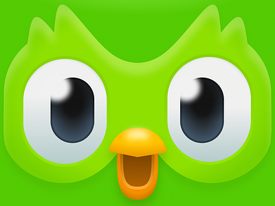 Duolingo Icons 3d android animal bird mascot branding cute duolingo eudcation green owl icon illustration ipad iphone language learning mac macos mobile app realistic skeuomorph unhinged