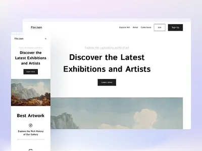 Florisen Responsive Landing Page art artist landing page ui uiux web design
