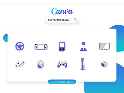 Canva Set - Gaming Equipment Sticker canva design elegant element element canva flat flat illustration game graphic design illustration sticker