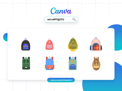 Canva Set - Backpack illustration back to school backpack canva canva element design element graphic design illustration