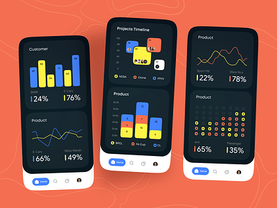Marketing Analytics Mobile UI app design dark theme dashboard analytics digital marketing mobile app mobile design mobile interface mobile ui mobile ux product design responsive design user interface