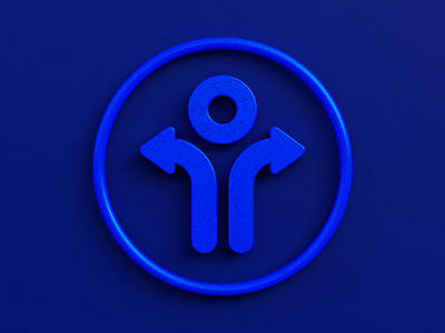 Intruck 3D Brand 3d 3d icon arrow blender blue brand branding c4d circle design icon illustration intruck logo logo design marble render snap solid ui