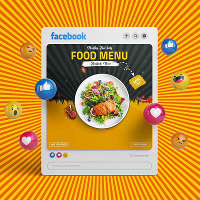 Social media food poster branding business creative design food graphic design grow media modern poster restaurent social