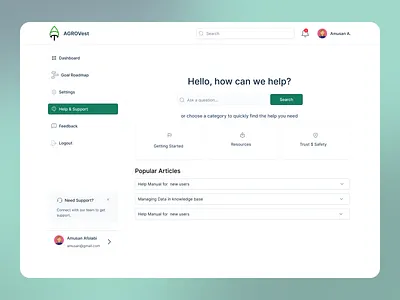 Help & Support Screen branding design figma illustration interaction design product design ui user research ux visual design