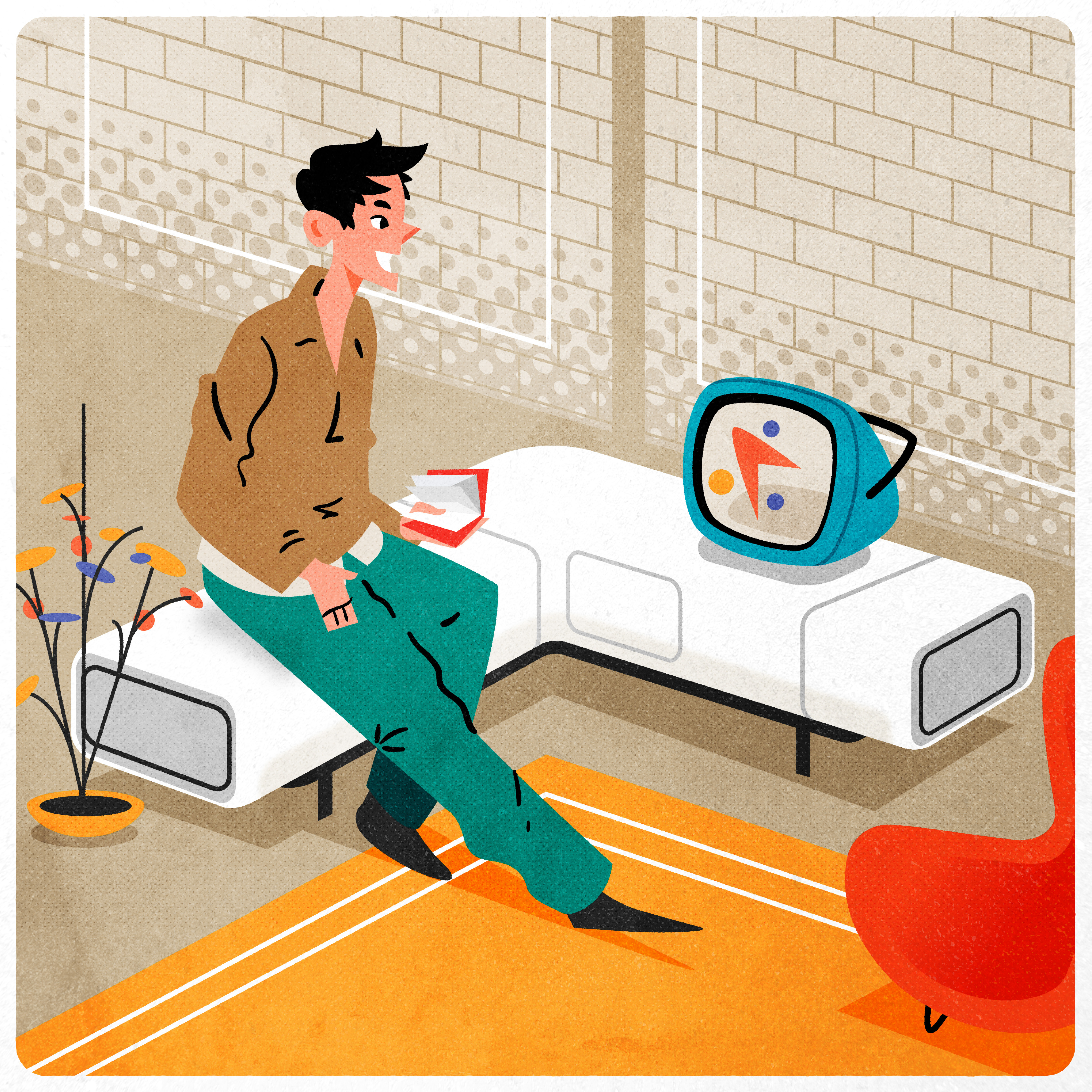 Cassette futurist interior design furniture futurism illustration illustrator interior minimalist retro texture vector