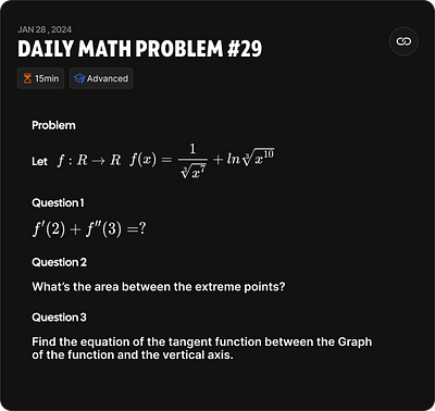 daily math problem card card daily figma form logo math problem solve ui ux vector