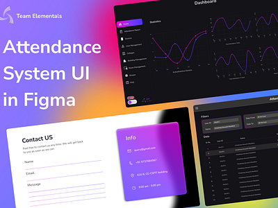 Attendance Management System@Team Elementals design figma illustration typography ui uiux userresearch ux vector webdesign