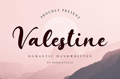 Valestine Romantic Handwritten beauty calligraphy fonts lettering logofont romantic valentine