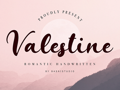 Valestine Romantic Handwritten beauty calligraphy fonts lettering logofont romantic valentine