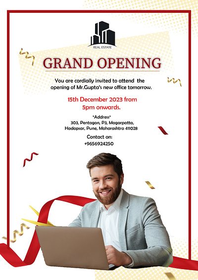 Grand Opening Invitation Card Design advertising design designer graphic design invitation card invitation card design photoshop