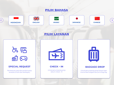 Self Check - In Interface airport animation baggage check in interface kiosk language redesign revamp self check in special request ui