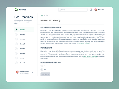 Roadmap page agrotech design figma interaction design product design ui user research ux visual design