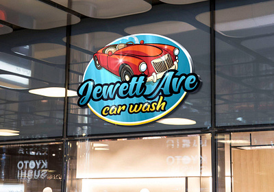 Jewett Ave car wash logo branding business logo creative design creative logo graphic design