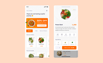 In-Flight Food Ordering App app food app ui ux design