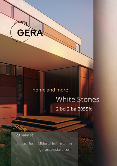 Real Estate Poster Concept architecture banner design flyer gera house modern poster real estate stone stones warm white