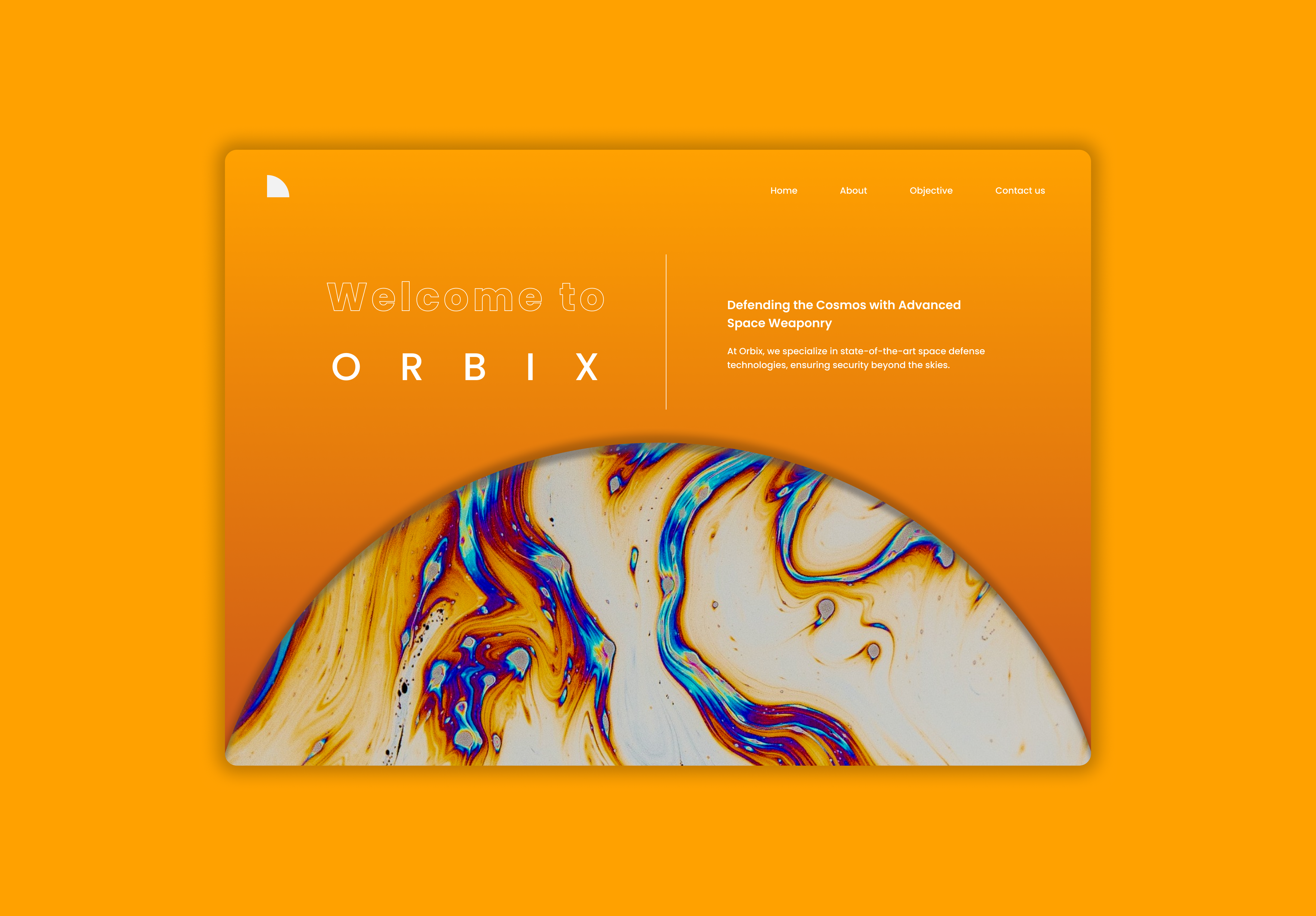 ORBIX - Landing Page advanced defense creative branding design illustration interactive design landing page modern layout planet security systems space technology tech company ui ux web design website development wesbite