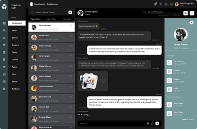 Chat Section admin portal black theme chat chat design chat screen chat section chat templates chat theme chatbot chats chatscreen craxinno craxinnotechnologies design figma design messanger portal ui