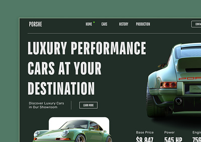 Luxury Car Page Exploration landing page product design ui design ui ux design ux design