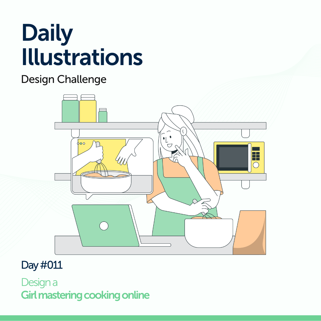 Girl mastering cooking online - SVG illustration design freesvg graphic design illustration svg svg illustration ui vector