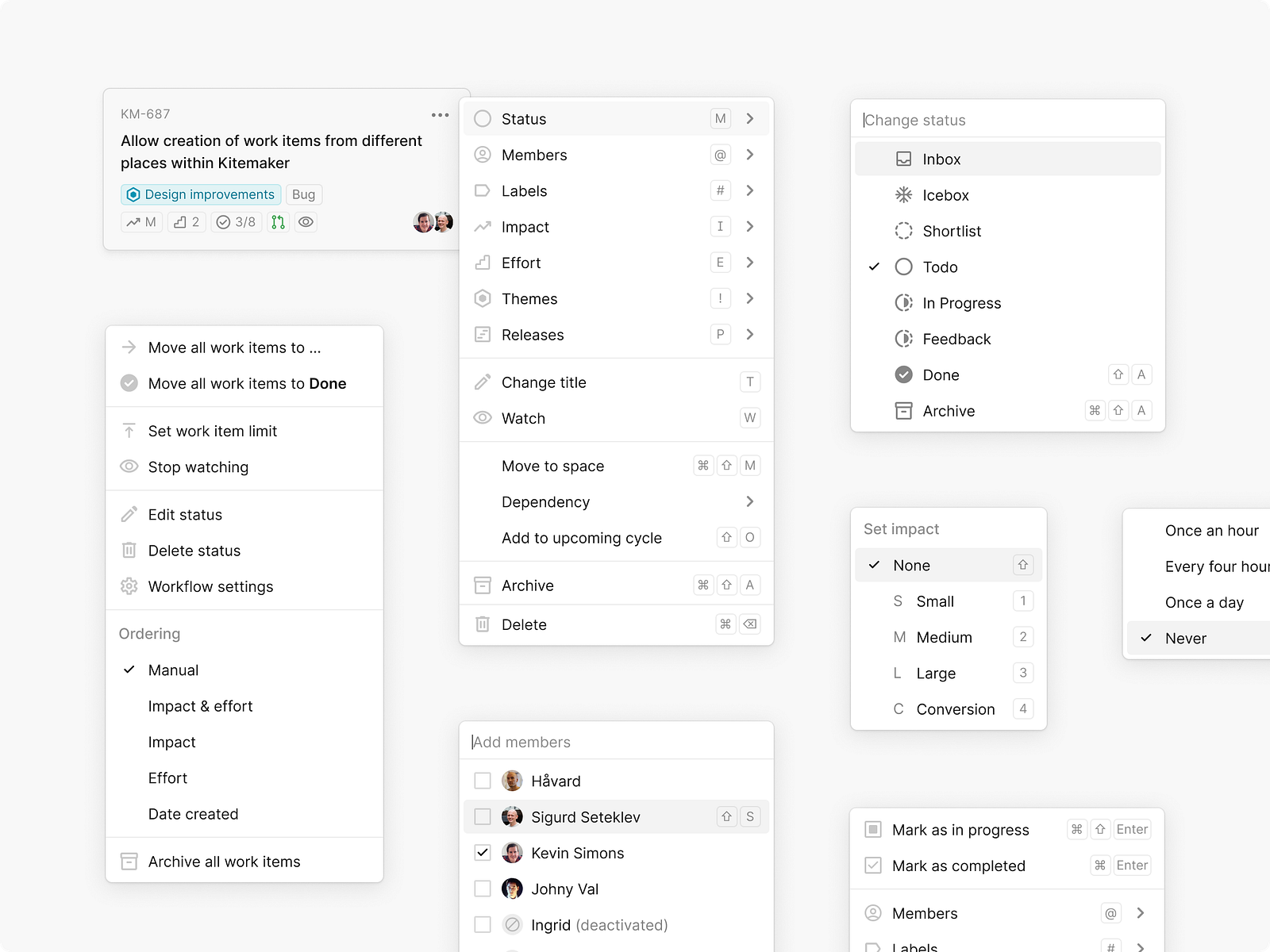 Context menus by Pavel Maček on Dribbble