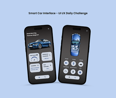 SMART CAR INTERFACE apps color daily challenge design figma mobile app smart car interface ui ui ux visual design