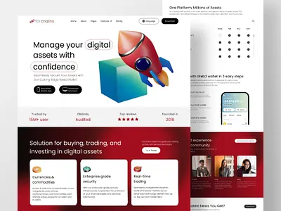 Forchains - Landing page for Web3 3d desktop figma figma community free resources landin page nft ui wallet web web design web3