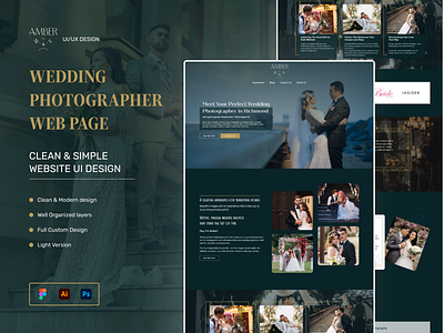 Professional Photographer Web UI figma home page landing page photographer photos photoshot portfolio ui design uiux web design web ui website website design wedding