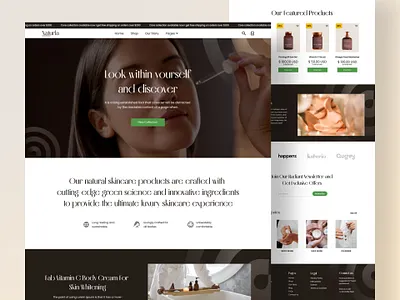 Naturla - Landing page for Beauty Care 2024 beauty beauty app beauty clinic cosmetics desktop figma landing page makeup skincare ui web website