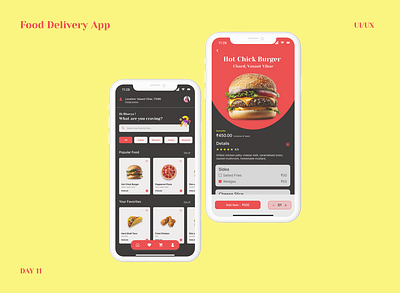 Food Delivery App - DAY 11 design figma foodapp mobileapp ui uidesign uiux