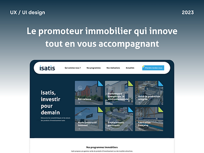 Isatis - Webdesign for a real estate developer