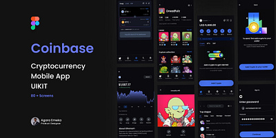 Coinbase CryptoCurrency Mobile App (UIKIT) mobile mobileapp ui uikit ux