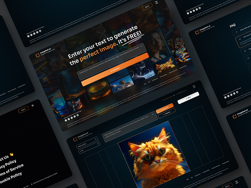 Imagebot - Generative AI artificial generate generate picture generative ai generative picture landing page responsive ui ux website