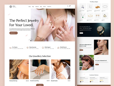 Jewelry Shop Website Design💍💎 branding diamond fashion figma graphic design jewelry web templeat jewelry website jewelryshop landing page motion graphics onlineshop ring ui user experience f user interface webdesign website wedding rings