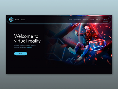 VR Games club landing 3d design games gaming hero screen hero section ui vr web