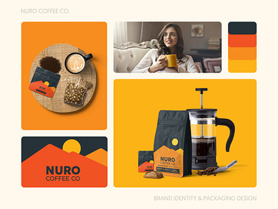 Nuro Coffee Co. - Brand Identity & Packaging branding coffee design flat graphic design india logo minimalism packaging