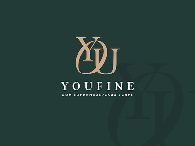 YOUFINE hairdressing house beauty beauty saloon branding design graphic design hairdresser logo logo design salon serif font