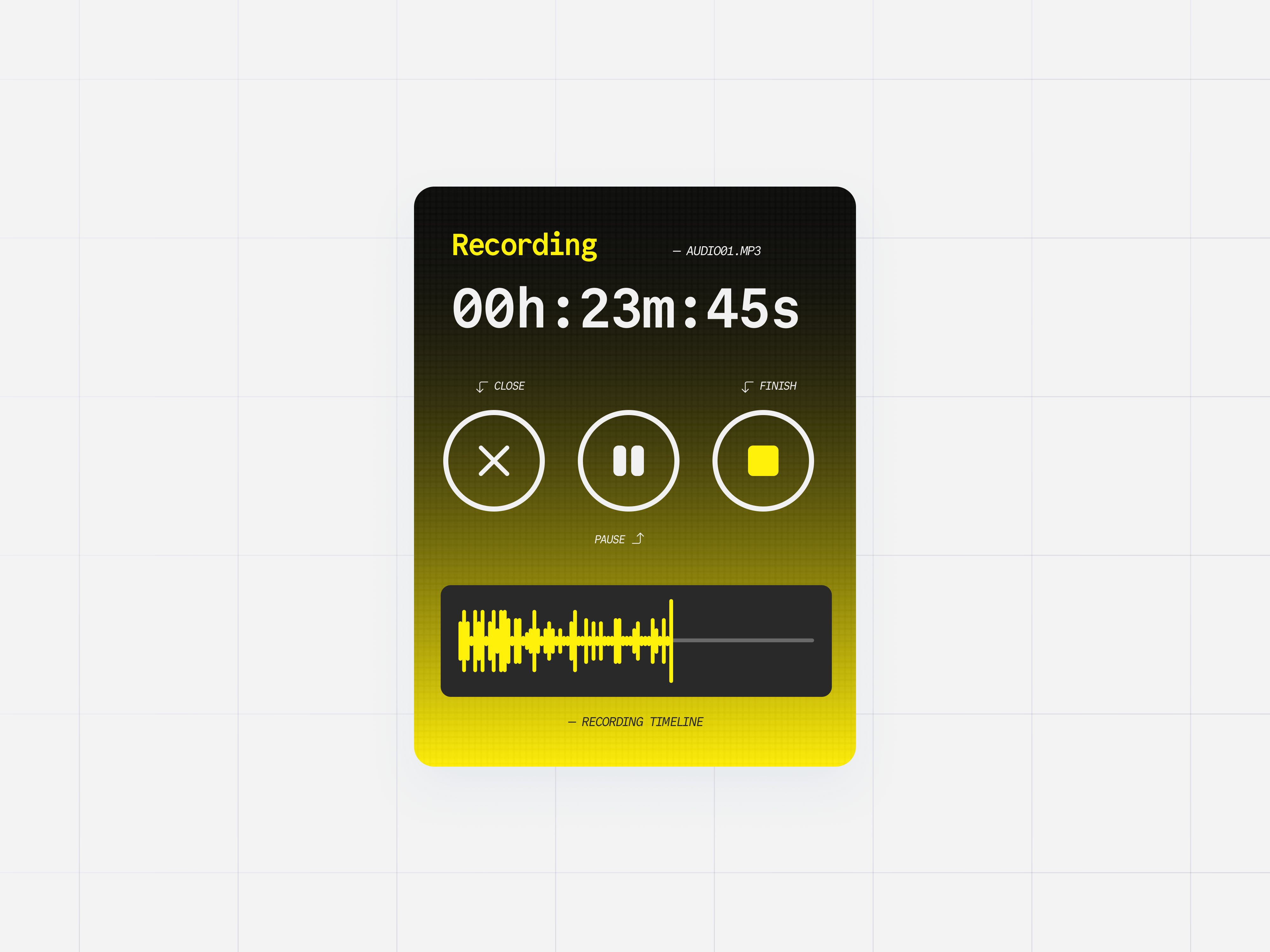 Audio Recorder audio audio ui component design recorder ui voice recorder widget