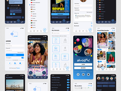 WorldPal mobile app - where friendship finds its soulmate friendship graphic design mobile app social network ui ux