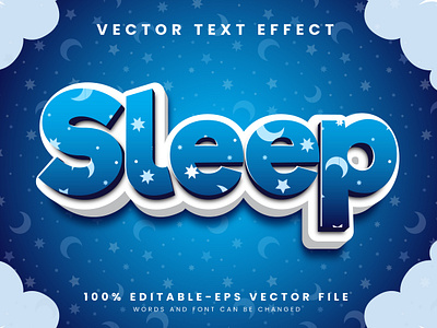 Sleep 3d editable text style Template 3d text effect dreamland ghost graphic design hunter kids dream late night mental health mid night moonlight natural sleep night banner night text nightmare scary sky theme sleep day soundly vector text mockup wish