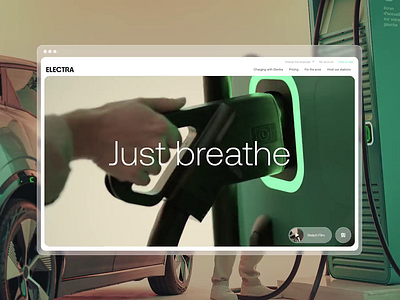 Electra - Homepage Onscroll animation branding charging electric graphic design hero homepage scroll ui video website