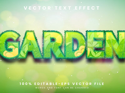 Garden 3d editable text style Template 3d text effect care garden cartoon decoration ecology environment festival first bloom flower template flowers pattern garden day garden text graphic design kids font raindrops season spring banner spring flowers typography vector text mockup