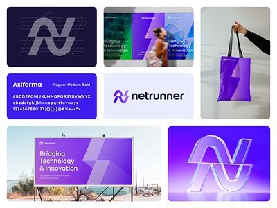 Netrunner Branding blockchain bolt branding colors dynamic energy fast fonts icon innovation lettering logo logotype mark monogram n solar technology timeless web3