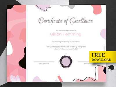 Abstract Shapes Award Certificate appreciation award certificate design free freebie recognition template