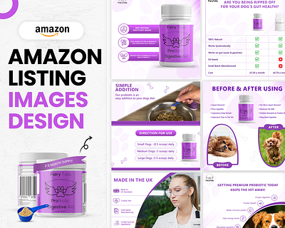 Amazon Listing Images - Probiotic Digestive Aid for Dogs amazon branding design graphic design graphicdesign illustration listingimages photoshop