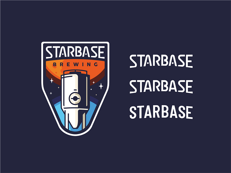 Starbase Bagde badge branding brewing design earth font graphic design icon icon set illustration leeters logo mars nasa space spacex stars typo typografy vector