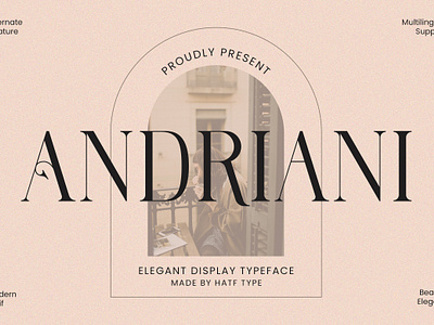 ANDRIANI andriani beautiful book branding classy elegant fashion graceful harmonious heading invitation label letter logo luxury post card romance serif stylish wedding